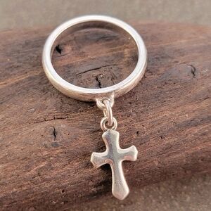 James Avery Retired Sterling Flair Cross Dangle Ring